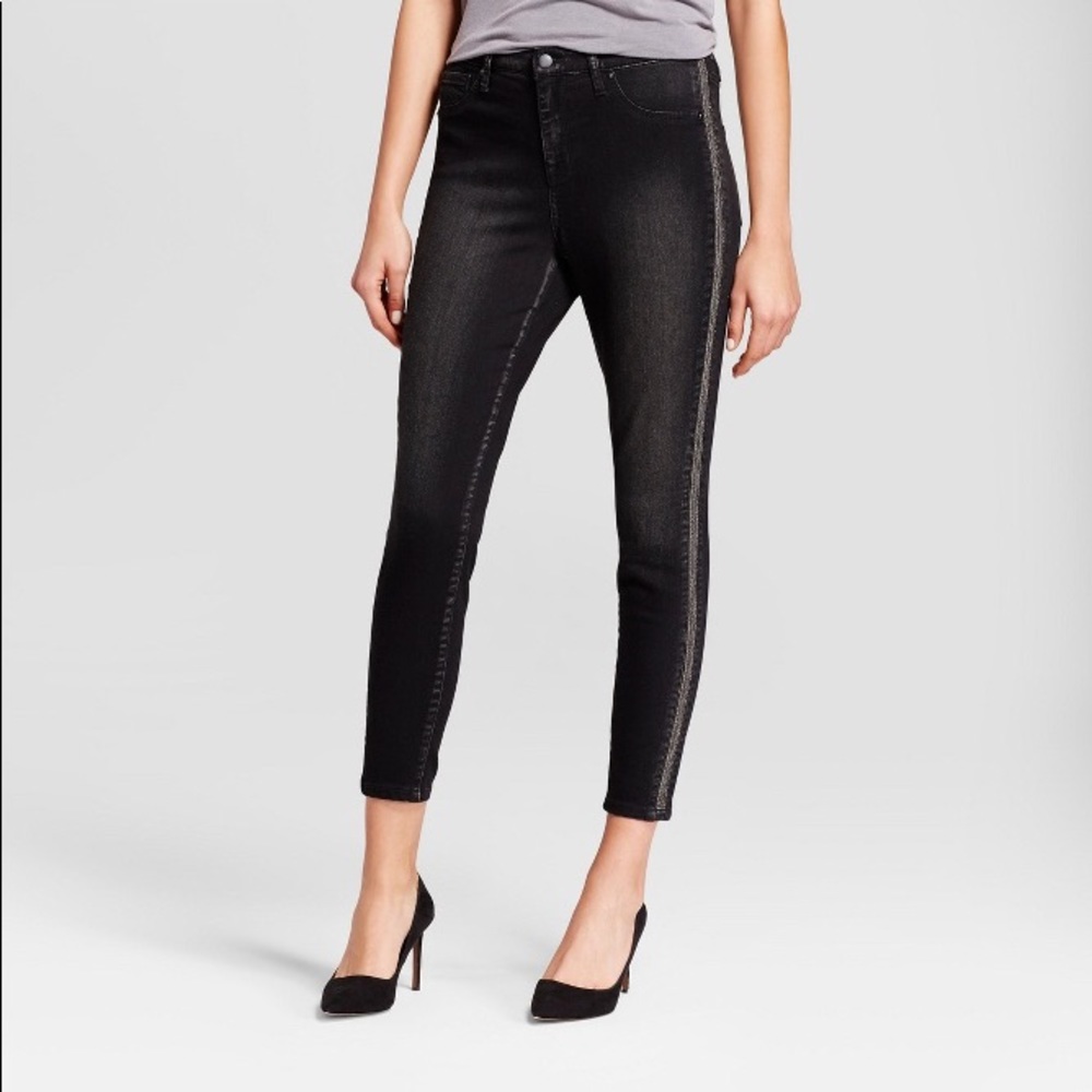 Black Beaded Jeggings